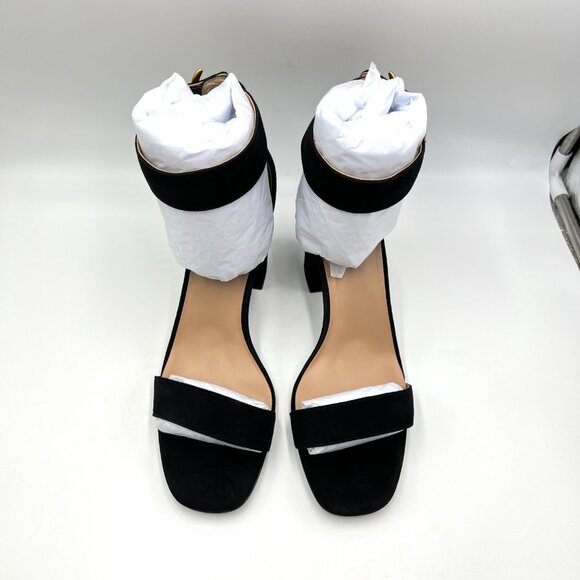 Aerosoles Womens‎ Size 10 Landon Black Suede Leather Block Heels Sandals Shoes - Picture 3 of 14